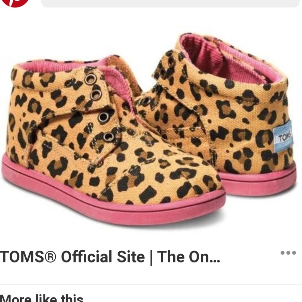Toddler TOMS botas Leopard print